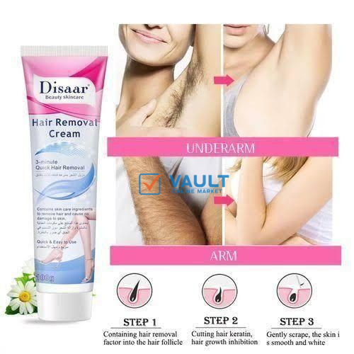 Disaar 3 Minutes Quick Hair Removal Cream For Sensitive Skin, Armpits, Legs & Bikini Area