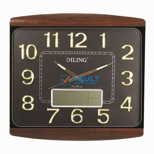 Home Decoration plastic DILING square clock Large LCD date Nightlight Digital Calendar Wall clock