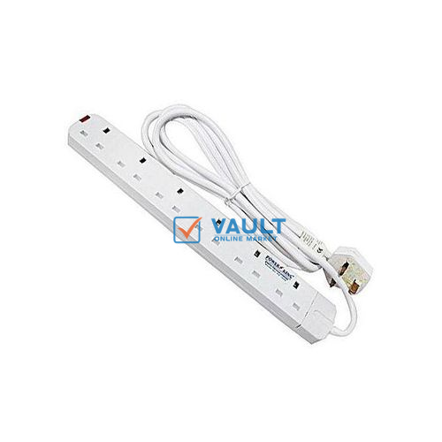 Power King Original 6 - Way Power Extension Cable - White