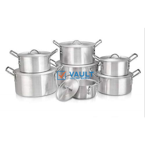 7Pcs Stainless Steel Cooking Pots, Silver