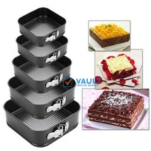 5pc Non Stick Spring form Cake Mould Pan Baking Bake Square Tray Tins Wedding Party