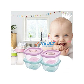 4Pc Baby Food Storage Container Boxes - Multi-color.