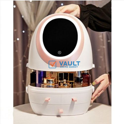 Cosmetic Storage Box, 360° Rotating Cosmetic Storage Box, White