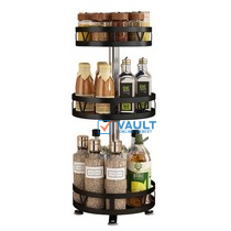 Rotatating Kitchen Trolley Shelf Spice Storage Rack