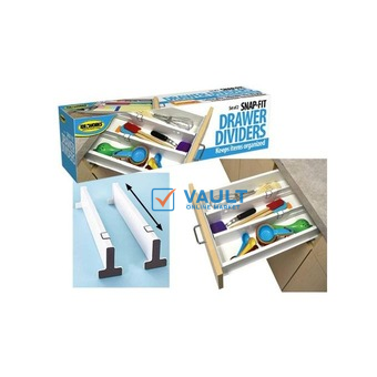 SNAP Drawer Divider Kitchen Organizer Cutlery Tray-White.