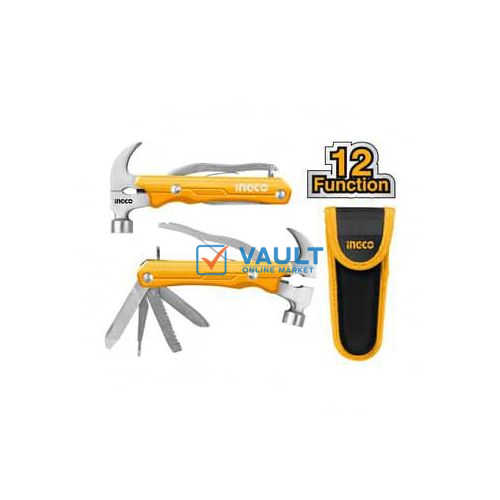 INGCO Multi-Function Hammer Tool Set Pliers Screwdriver Hammer Saw w/ Pouch HMFH0121