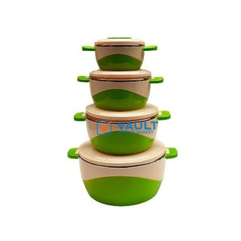 4 Pieces Insulated Hot Pot Dishes 800/1600/2200/3200- Multicolors