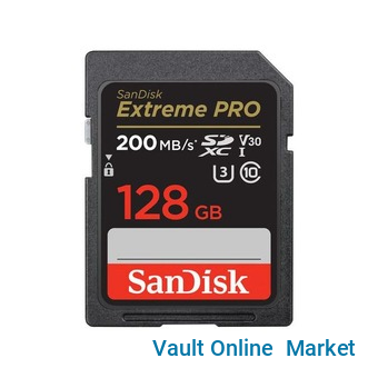 Sandisk 128GB Extreme PRO UHS-I SDXC Memory Card C10, U3, V30, 4K UHD, SD Card - SDSDXXD-128G-GN4IN - Black