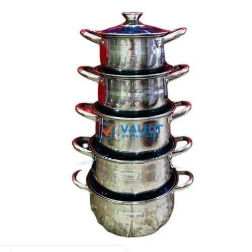 Seemann 5pcs Serving Dishes High Grade Stainless Steel Ware Soup Pot - Silver