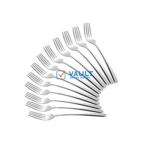 12Pieces Stainless Steel Dinner Forks - Silver