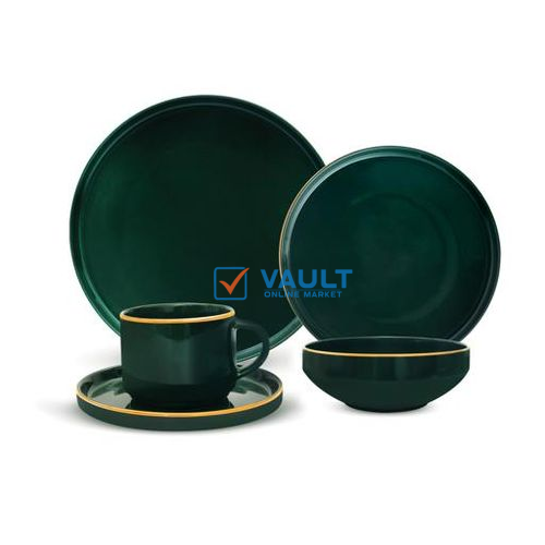 Royal Ford 20Pcs Fine Bone Food Plates Cup Bowl Dinner Set- Green.