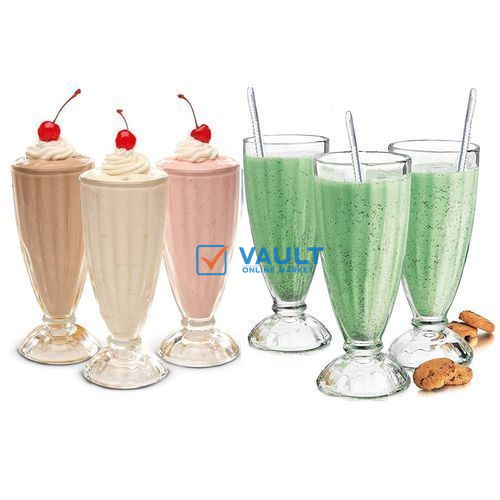 6 Pieces Set Of Milk Shakes/Ice cream Drinking Glasses