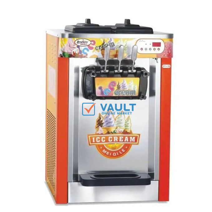 Commercial 3 Flavors Soft Serve Ice Cream Machine 12L Frozen Ice Cream Cones Machine Handness Adjustment Yogurt Ice Cream Maker With LCD Display