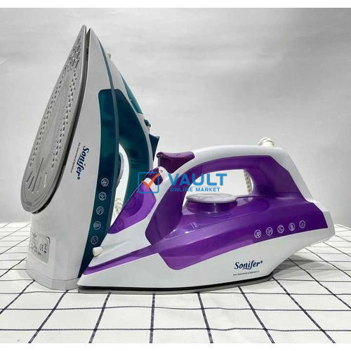 Sonifer Steam And Dry Flat Iron With Self Cleaning - Blue, White, Purple