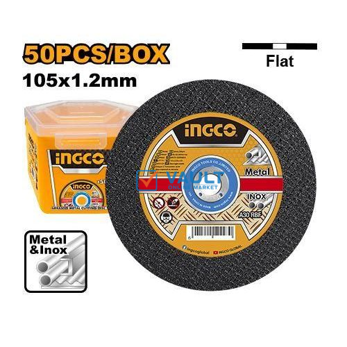 INGCO Abrasive Metal Cutting Disc Set 50pcs - Black