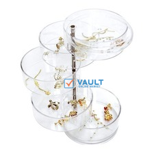 Rotating Jewelry Box Earrings Hair Ring Multi-function Storage rack -Colorless