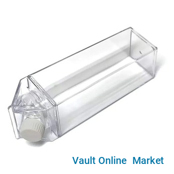 Acrylic Juice Water Bottle Square Fridge Milk Bottles Portable For Outdoor Sports Travel Camping -Clear