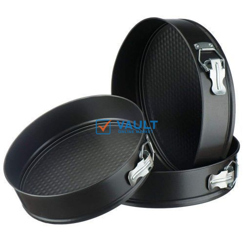 Cake Mould Pans 3 Pcs Round - Black.