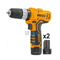 INGCO Cordless Drill CIDLI1232E, 12V, 20NM + 2x battery 1.5Ah - Black / Orange